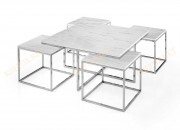 KARE PİZZA SEHPA | KROM