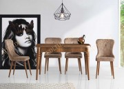 LAVİNYA KAŞIKLIKLI KELEBEK MASA | AHŞAP TOPKAPI AYAK