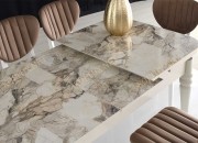 LAVİNYA KAŞIKLIKLI KELEBEK MASA | AHŞAP TOPKAPI AYAK