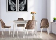 LAVİNYA KAŞIKLIKLI KELEBEK MASA | AHŞAP TOPKAPI AYAK