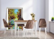 LAVİNYA KAŞIKLIKLI KELEBEK MASA | AHŞAP TOPKAPI AYAK