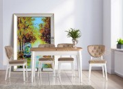 LAVİNYA KAŞIKLIKLI KELEBEK MASA | AHŞAP TOPKAPI AYAK