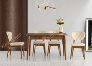 LAVİNYA KAŞIKLIKLI KELEBEK MASA | AHŞAP TOPKAPI AYAK