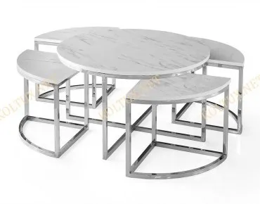 PİZZA ORTA SEHPA | KROM