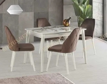 VENÜS MASA | BEYAZ AHŞAP